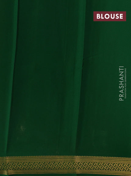 Maroon & Green Pure Mysore Silk Saree