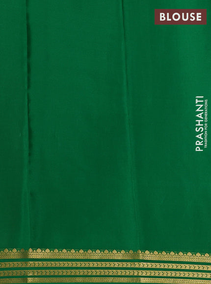 Red & Green Pure Mysore Silk Saree