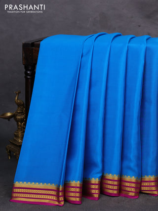 Cs Blue & Pink Pure Mysore Silk Saree