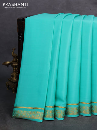 Teal Pure Mysore Silk Saree