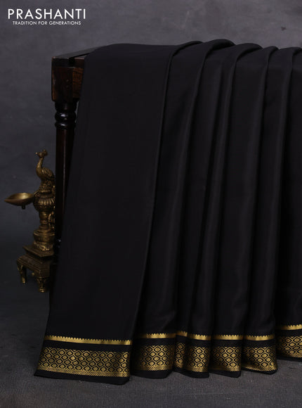 Black Pure Mysore Silk Saree