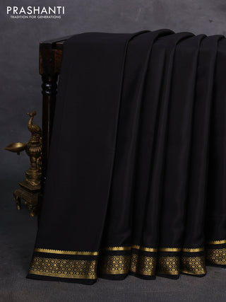 Black Pure Mysore Silk Saree