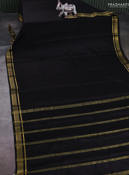 Black Pure Mysore Silk Saree