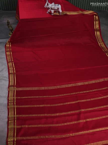 Red Pure Mysore Silk Saree