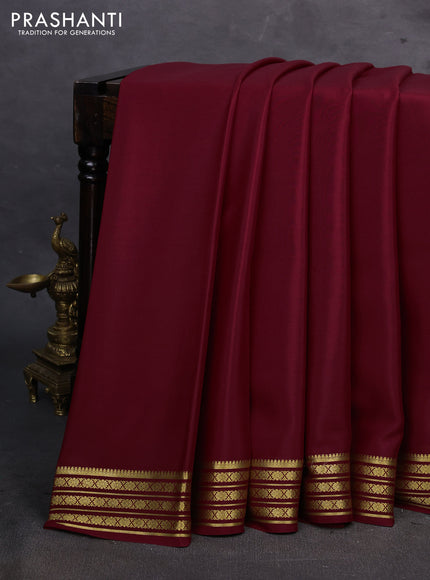 Maroon Pure Mysore Silk Saree