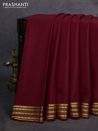 Maroon Pure Mysore Silk Saree