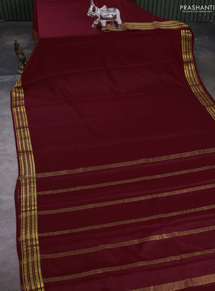 Maroon Pure Mysore Silk Saree