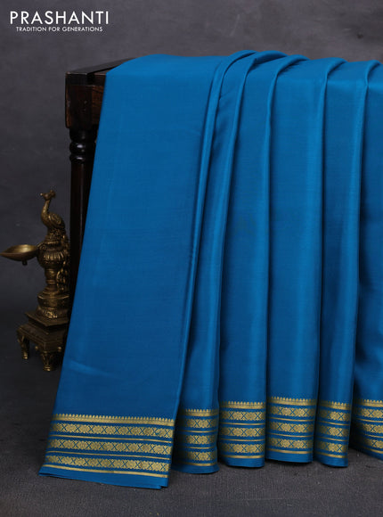 Blue Pure Mysore Silk Saree