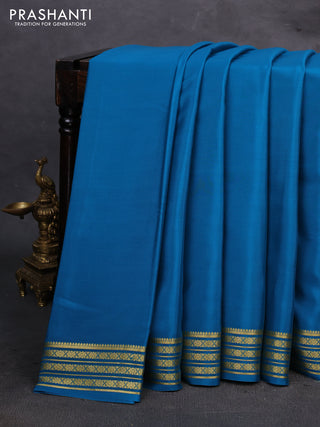 Blue Pure Mysore Silk Saree