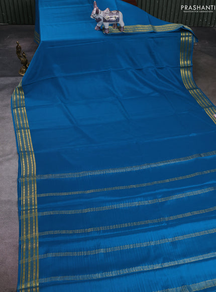Blue Pure Mysore Silk Saree