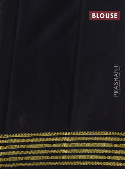 Pista Green & Black Pure Mysore Silk Saree