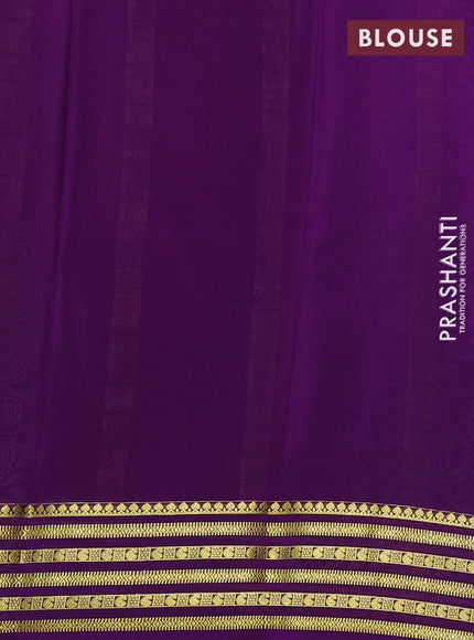 Grey & Purple Pure Mysore Silk Saree