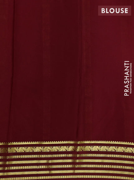 Pink & Maroon Pure Mysore Silk Saree
