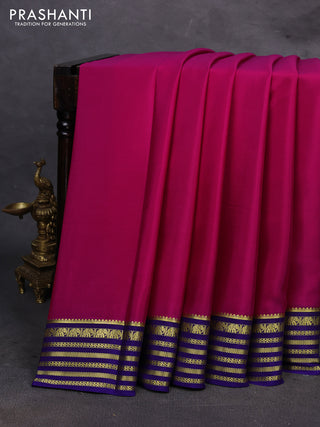 Pink & Violet Pure Mysore Silk Saree