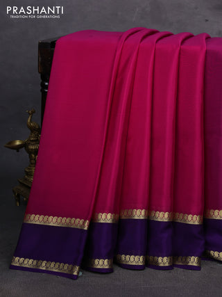 Pink & Violet Pure Mysore Silk Saree