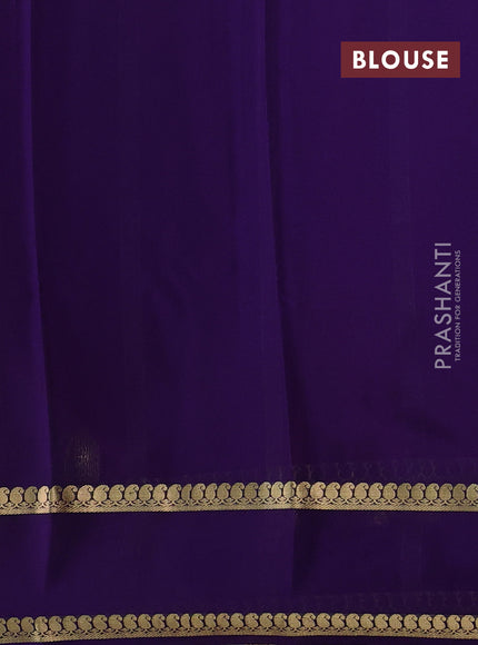 Pink & Violet Pure Mysore Silk Saree