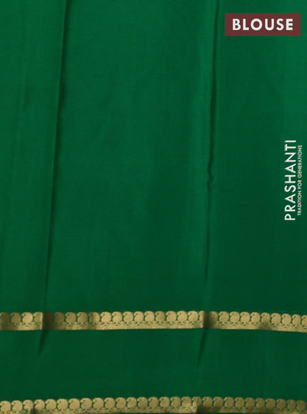Wine & Green Pure Mysore Silk Saree