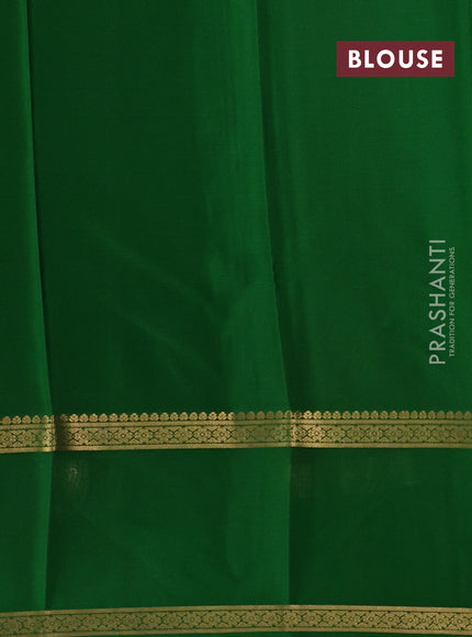 Red & Green Pure Mysore Silk - Checks