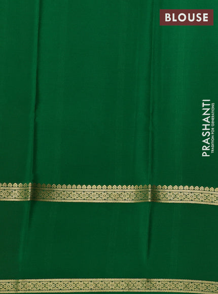 Red & Green Pure Mysore Silk Saree