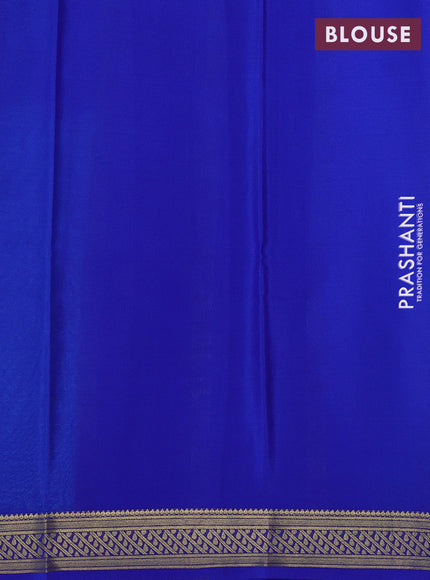 Teal Blue & Blue Pure Mysore Silk Saree
