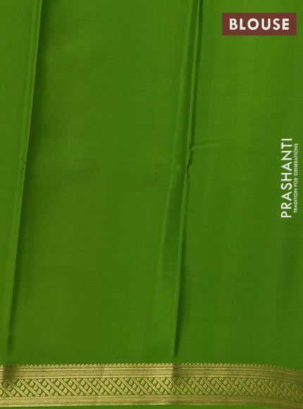 Maroon & Green Pure Mysore Silk Saree