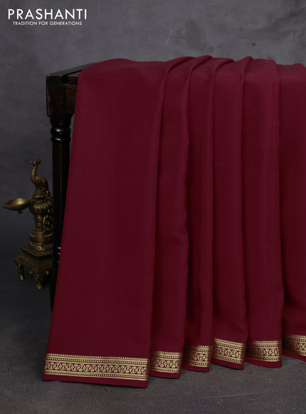 Maroon Pure Mysore Silk Saree