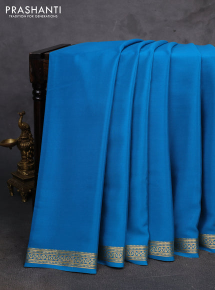 Blue Pure Mysore Silk Saree
