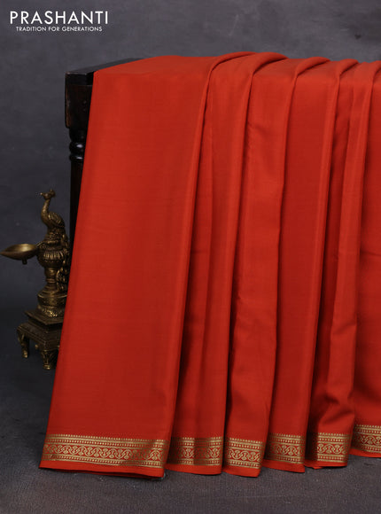 Orange Pure Mysore Silk Saree