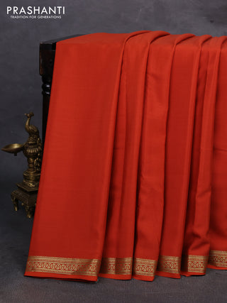 Orange Pure Mysore Silk Saree