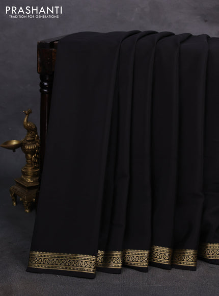 Black Pure Mysore Silk Saree