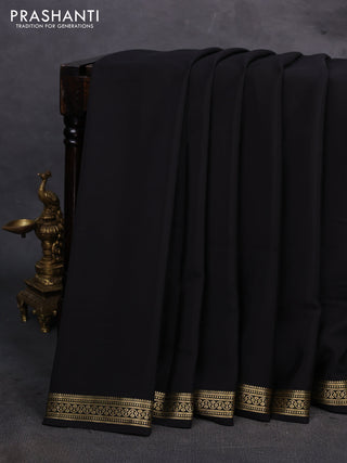 Black Pure Mysore Silk Saree