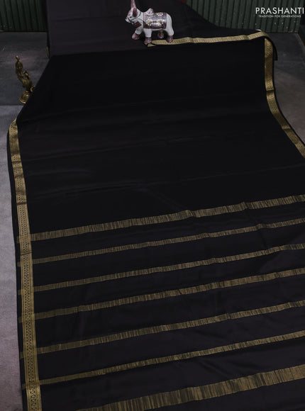 Black Pure Mysore Silk Saree