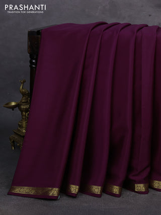 Wine Pure Mysore Silk Saree