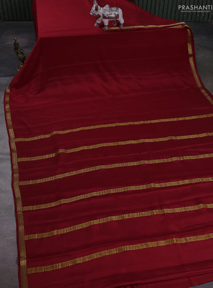 Red Pure Mysore Silk Saree