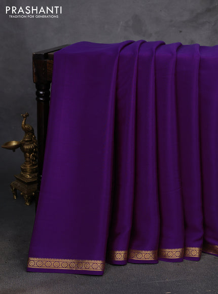 Purple Pure Mysore Silk Saree
