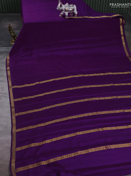 Purple Pure Mysore Silk Saree