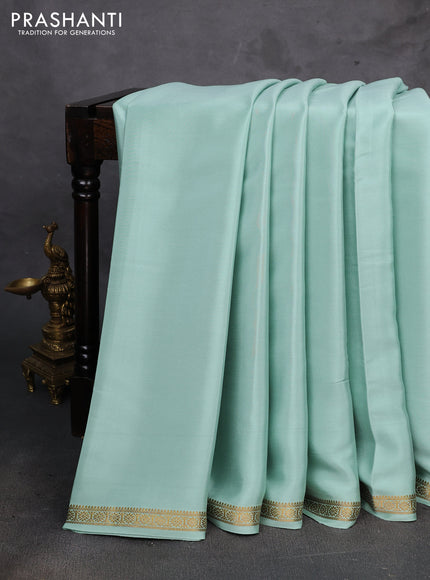Pastel Green Pure Mysore Silk Saree