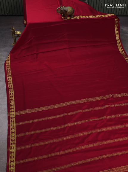 Red Pure Mysore Silk Saree