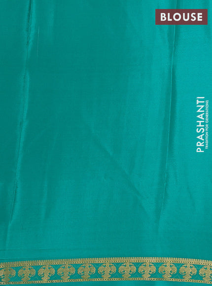 Teal Green Pure Mysore Silk Saree