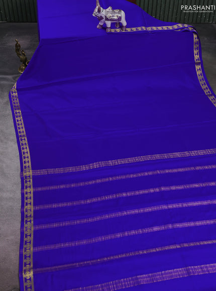 Royal Blue Pure Mysore Silk Saree