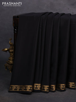 Black Pure Mysore Silk Saree