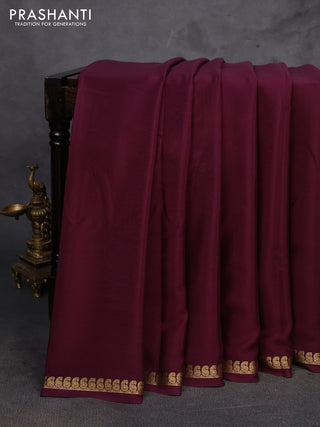 Wine Pure Mysore Silk Saree