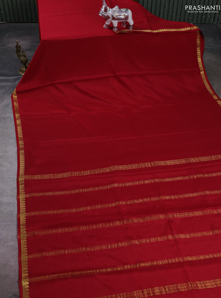 Red Pure Mysore Silk Saree