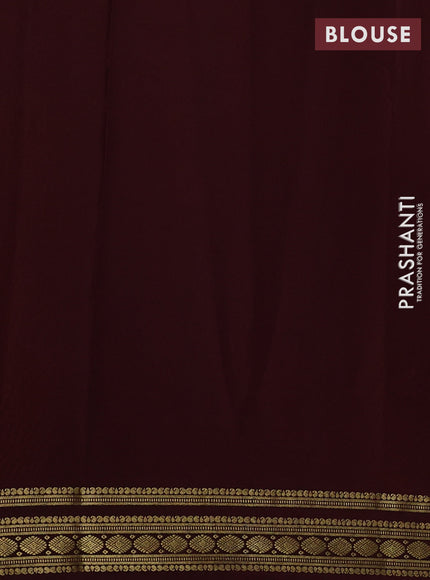 Orange & Coffee Brown Pure Mysore Silk Saree