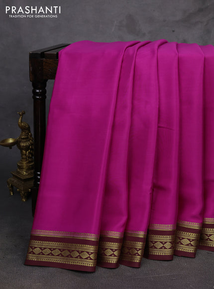 Pink & Maroon Pure Mysore Silk Saree