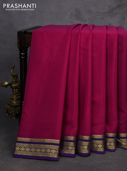 Pink & Purple Pure Mysore Silk Saree
