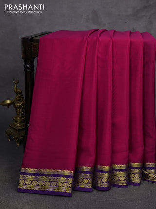 Pink & Purple Pure Mysore Silk Saree