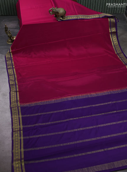 Pink & Purple Pure Mysore Silk Saree