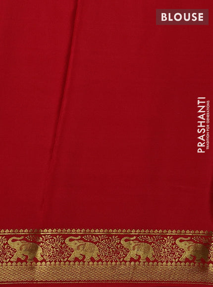 Black & Red Pure Mysore Silk Saree