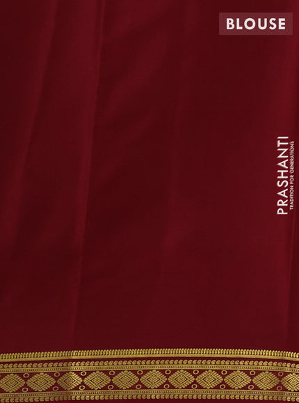 Mustard Yellow & Maroon Pure Mysore Silk Saree